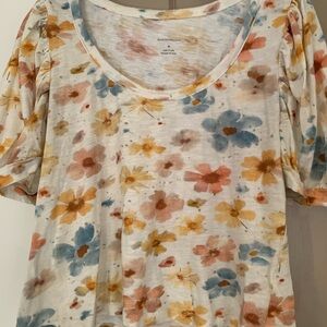 Anthropologie Floral Print T-shirt